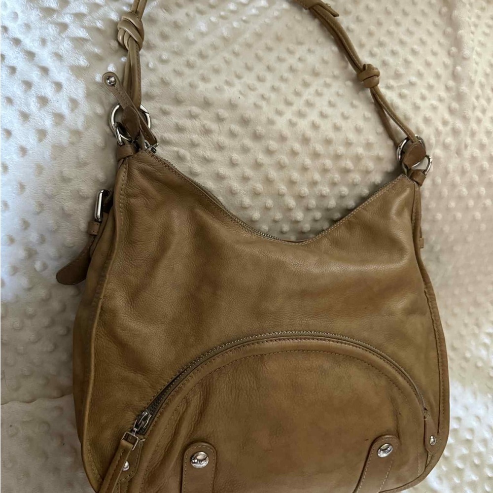 Nuovedive Tan Leather Shoulder Bag